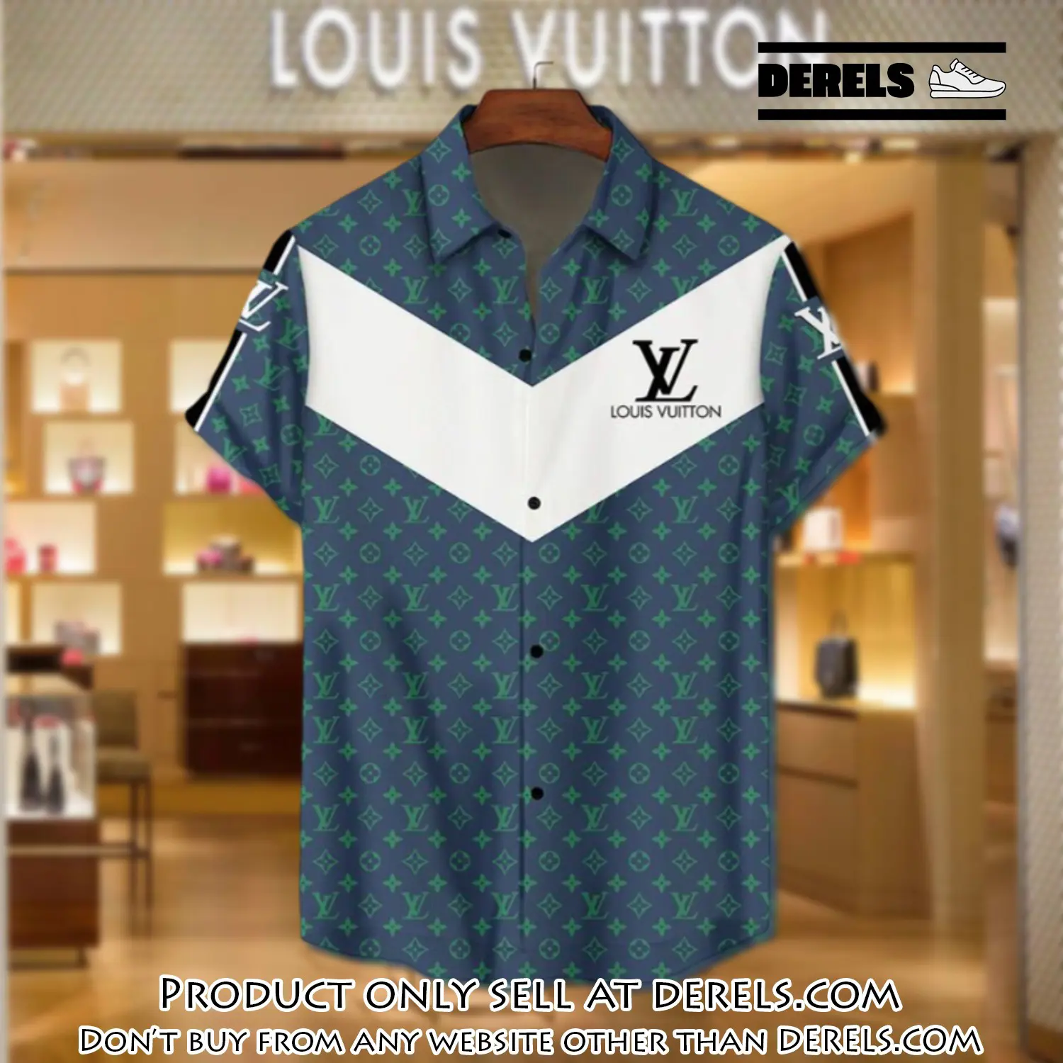 Lv louis vuitton luxury hawaiian shirt & short set lhs1197 dr1608080